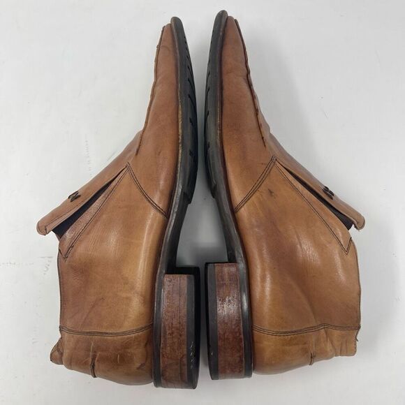 Angel Infantes Brown Square Toe Slip On Fine Leather Loafer Dress Shoes Size 45 - Picture 8 of 9